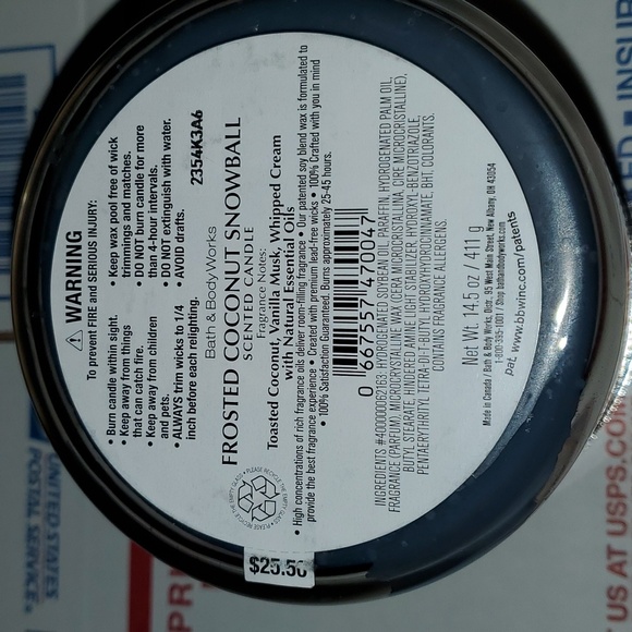 2 X Bath & Body Works 3 Wick Candle Frosted Coconut Snowball 14.5oz BBW - Picture 4 of 8